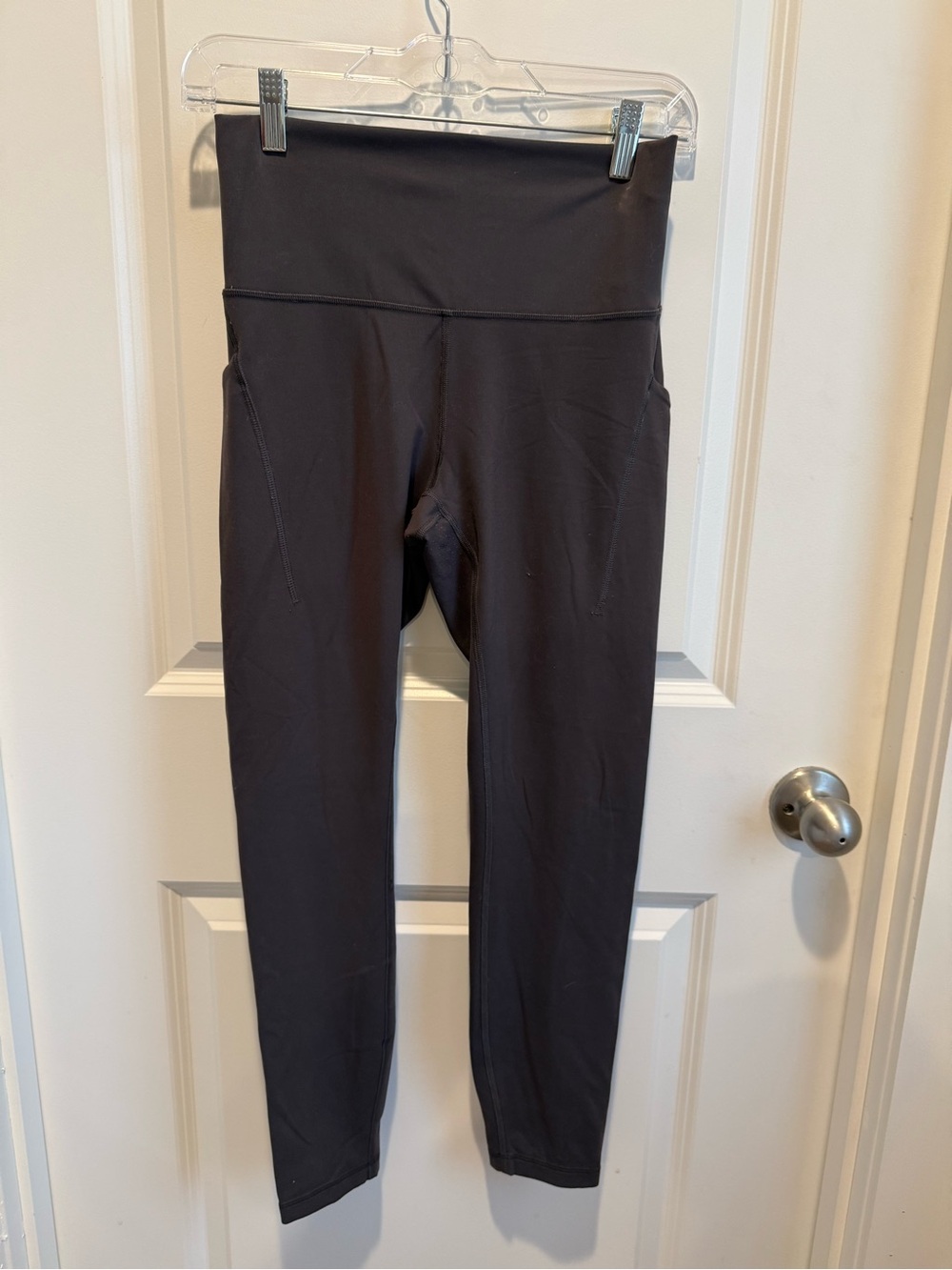 Lululemon Black High-Rise Full-Length Leggings with Side Pockets Size 8